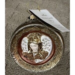 Hallmark‎ ANGEL BALL Blown Glass Handcrafted Heritage Collection Ornate Gold NWT
